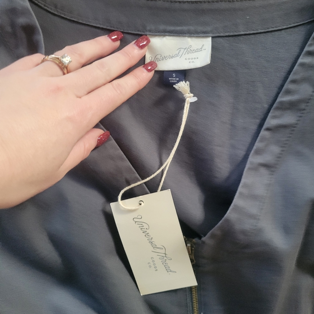 Universal Thread Utility Zip Front Mini Dress Gra… - image 2